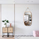 Hanging Full Length Wall Mirror - Solid Bamboo Frame and Adjustable Leather Strap for Bathroom and Bedroom - Delldesign Living - Health & Beauty > Makeup Mirrors - free-shipping