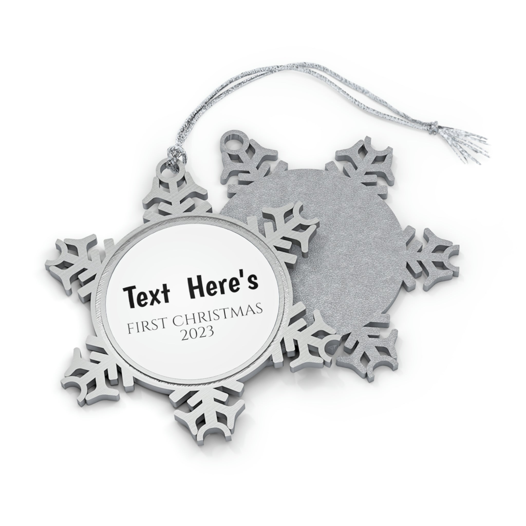 First Christmas Custom Name Snowflake Ornament