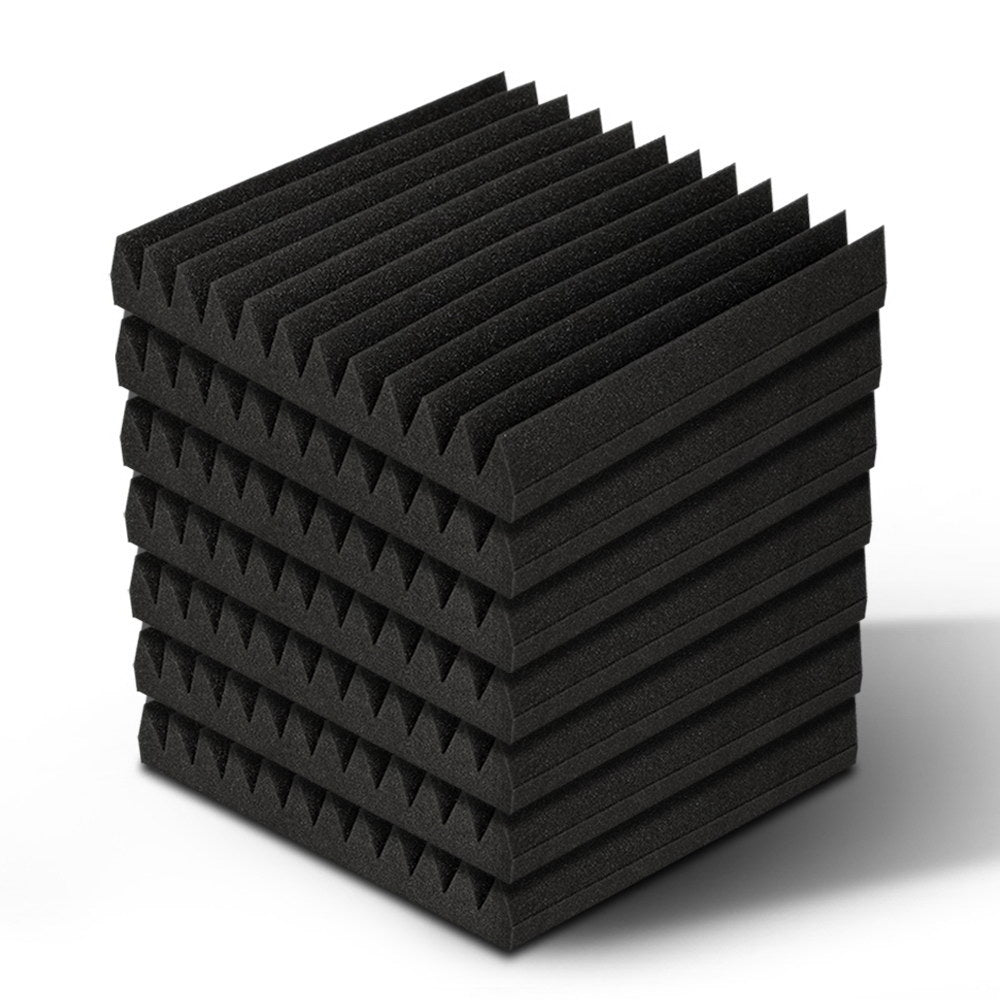 Alpha 60pcs Acoustic Foam Panels Tiles Studio Sound Absorbtion Wedge 30X30CM - Delldesign Living - Audio & Video > Acoustic Foam - 