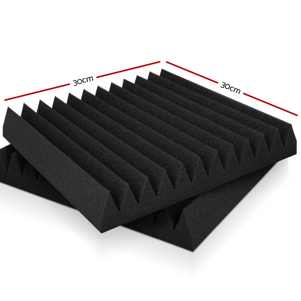 Alpha 60pcs Acoustic Foam Panels Tiles Studio Sound Absorbtion Wedge 30X30CM - Delldesign Living - Audio & Video > Acoustic Foam - 