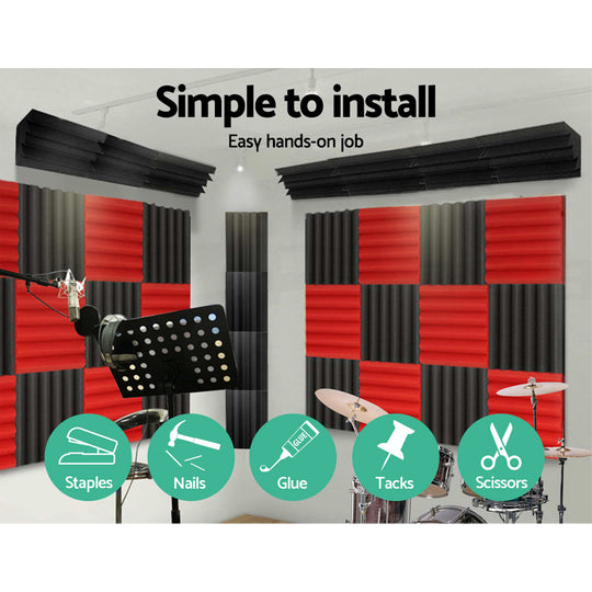 Alpha 40pcs Studio Acoustic Foam Corner Bass Trap Sound Absorption Treatment - Delldesign Living - Audio & Video > Acoustic Foam - 