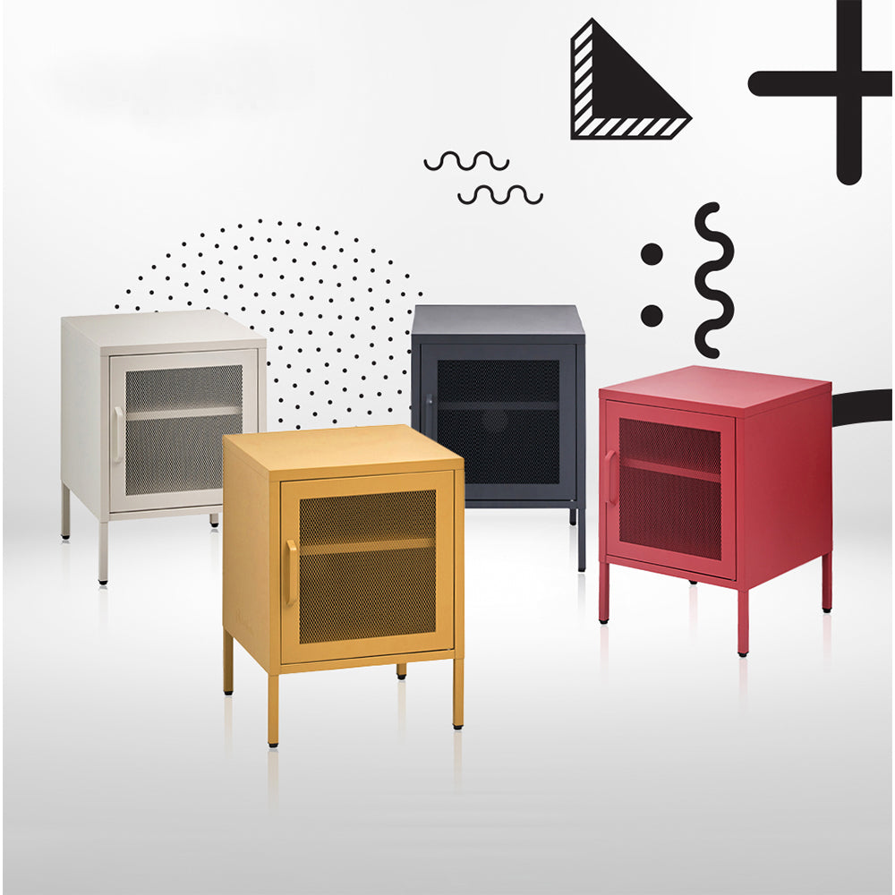 ArtissIn Mini Mesh Door Storage Cabinet Organizer Bedside Table Black - Delldesign Living - Furniture > Bedroom - free-shipping
