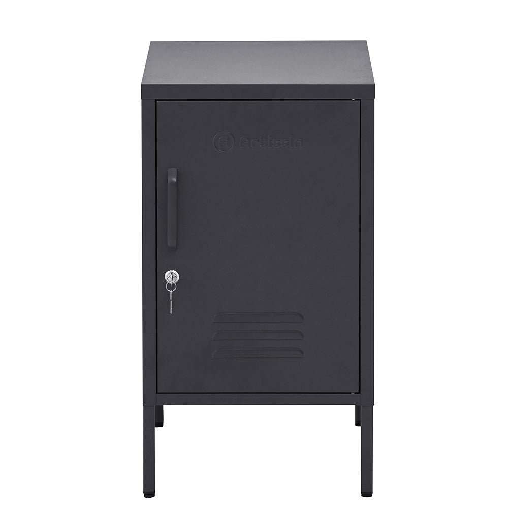 ArtissIn Metal Locker Storage Shelf Filing Cabinet Cupboard Bedside Table Black - Delldesign Living - Furniture > Bedroom - free-shipping