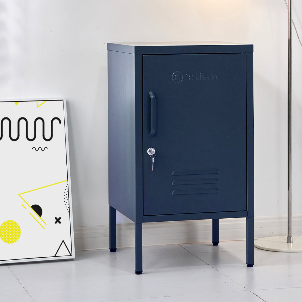 ArtissIn Metal Locker Storage Shelf Filing Cabinet Cupboard Bedside Table Blue - Delldesign Living - Furniture > Bedroom - free-shipping