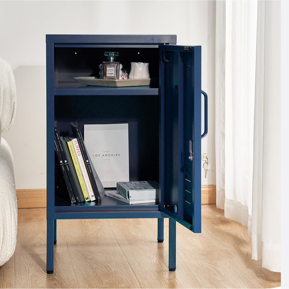 ArtissIn Metal Locker Storage Shelf Filing Cabinet Cupboard Bedside Table Blue - Delldesign Living - Furniture > Bedroom - free-shipping