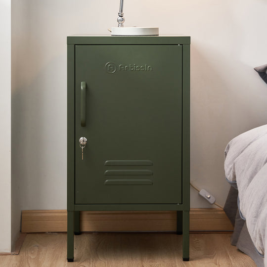 ArtissIn Metal Locker Storage Shelf Filing Cabinet Cupboard Bedside Table Green - Delldesign Living - Furniture > Bedroom - free-shipping