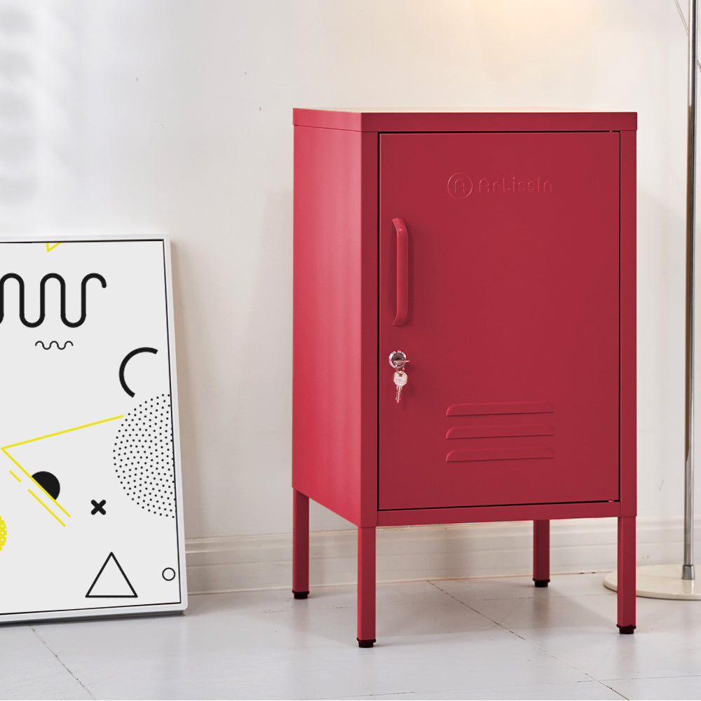 ArtissIn Metal Locker Storage Shelf Filing Cabinet Cupboard Bedside Table Pink - Delldesign Living - Furniture > Bedroom - free-shipping