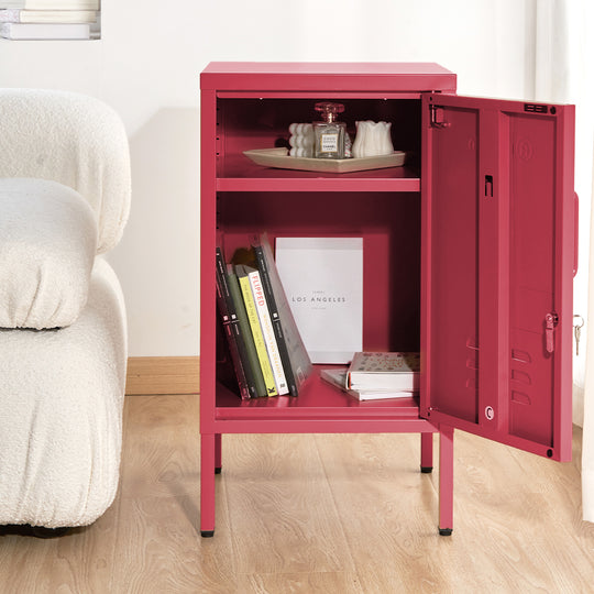 ArtissIn Metal Locker Storage Shelf Filing Cabinet Cupboard Bedside Table Pink - Delldesign Living - Furniture > Bedroom - free-shipping