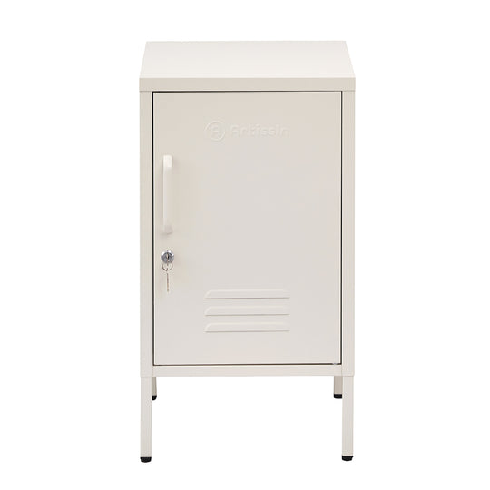 ArtissIn Metal Locker Storage Shelf Filing Cabinet Cupboard Bedside Table White - Delldesign Living - Furniture > Bedroom - free-shipping, hamptons