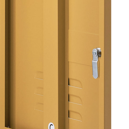 ArtissIn Metal Locker Storage Shelf Filing Cabinet Cupboard Bedside Table Yellow - Delldesign Living - Furniture > Bedroom - free-shipping