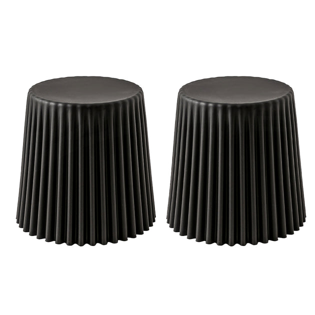 ArtissIn Set of 2 Cupcake Stool Plastic Stacking Stools Chair Outdoor Indoor Black - Delldesign Living - Furniture > Bar Stools & Chairs - free-shipping
