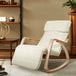 Artiss Fabric Rocking Armchair with Adjustable Footrest - Beige - Delldesign Living - Furniture > Living Room - free-shipping