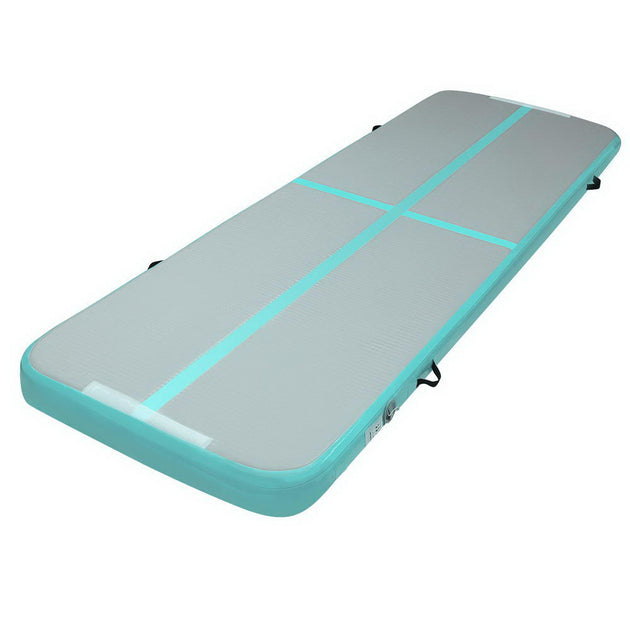Everfit 3m x 1m Air Track Mat Gymnastic Tumbling Mint Green and Grey - Delldesign Living - Sports & Fitness > Fitness Accessories - free-shipping