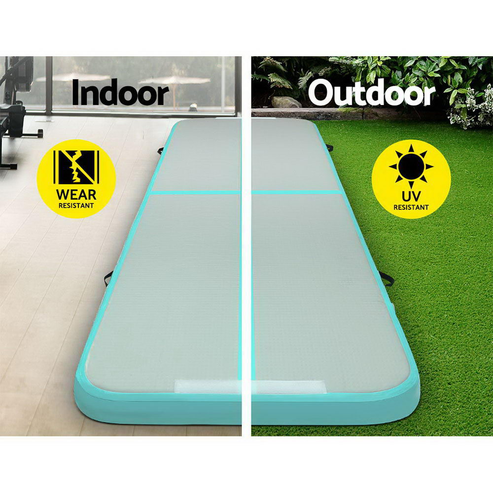 Everfit GoFun 3X1M Inflatable Air Track Mat with Pump Tumbling Gymnastics Green - Delldesign Living - Sports & Fitness > Fitness Accessories - free-shipping