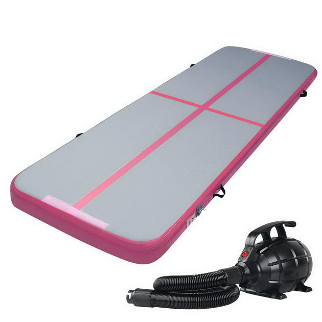 Everfit GoFun 3X1M Inflatable Air Track Mat with Pump Tumbling Gymnastics Pink - Delldesign Living - Sports & Fitness > Fitness Accessories - free-shipping