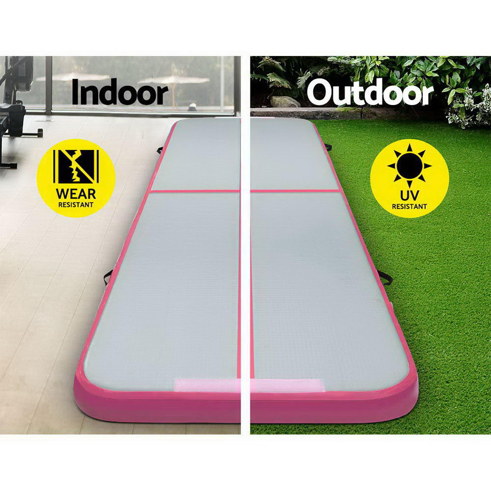 Everfit GoFun 3X1M Inflatable Air Track Mat with Pump Tumbling Gymnastics Pink - Delldesign Living - Sports & Fitness > Fitness Accessories - free-shipping