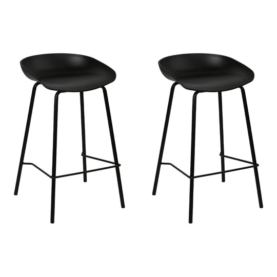 Artiss Set of 2 Metal Bar Stools - Black - Delldesign Living - Furniture > Bar Stools & Chairs - free-shipping