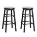 Artiss Set of 2 Beech Wood Backless Bar Stools - Black - Delldesign Living - Furniture > Bar Stools & Chairs - free-shipping