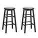 Artiss Set of 2 Beech Wood Backless Bar Stools - Black - Delldesign Living - Furniture > Bar Stools & Chairs - free-shipping