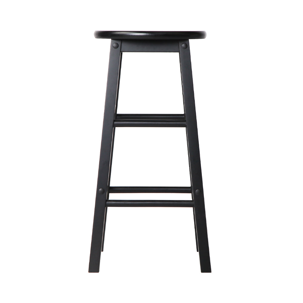 Artiss Set of 2 Beech Wood Backless Bar Stools - Black - Delldesign Living - Furniture > Bar Stools & Chairs - free-shipping