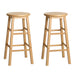 Artiss Set of 2 Beech Wood Backless Bar Stools - Natural - Delldesign Living - Furniture > Bar Stools & Chairs - free-shipping