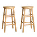 Artiss Set of 2 Beech Wood Backless Bar Stools - Natural - Delldesign Living - Furniture > Bar Stools & Chairs - free-shipping