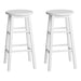 Artiss Set of 2 Beech Wood Backless Bar Stools - White - Delldesign Living - Furniture > Bar Stools & Chairs - free-shipping, hamptons