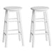 Artiss Set of 2 Beech Wood Backless Bar Stools - White - Delldesign Living - Furniture > Bar Stools & Chairs - free-shipping, hamptons