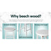 Artiss Set of 2 Beech Wood Backless Bar Stools - White - Delldesign Living - Furniture > Bar Stools & Chairs - free-shipping, hamptons