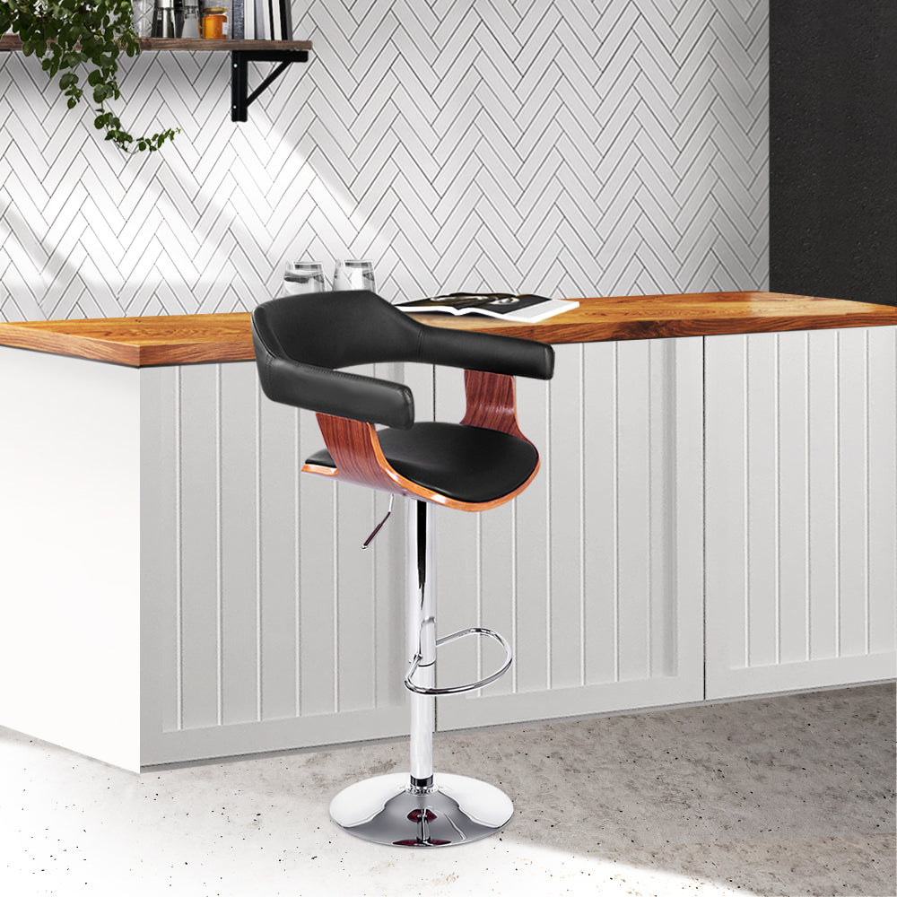 Artiss Wooden Bar Stool - Black and Wood - Delldesign Living - Furniture > Bar Stools & Chairs - free-shipping