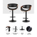 Artiss Bar Stools Swivel Chair Kitchen Gas Lift Wooden Bar Stool Leather Black - Delldesign Living - Furniture > Bar Stools & Chairs - free-shipping