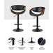 Artiss Bar Stools Swivel Chair Kitchen Gas Lift Wooden Bar Stool Leather Black - Delldesign Living - Furniture > Bar Stools & Chairs - free-shipping