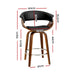 Artiss Swivel PU Leather Bar Stool - Wood and Black - Delldesign Living - Furniture > Bar Stools & Chairs - free-shipping