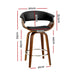 Artiss Swivel PU Leather Bar Stool - Wood and Black - Delldesign Living - Furniture > Bar Stools & Chairs - free-shipping