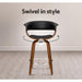 Artiss Swivel PU Leather Bar Stool - Wood and Black - Delldesign Living - Furniture > Bar Stools & Chairs - free-shipping