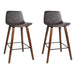 Artiss Set of 2 PU Leather Bar Stools Square Footrest - Wood and Brown - Delldesign Living - Furniture > Bar Stools & Chairs - free-shipping