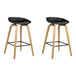 Artiss Set of 2 Wooden Square Footrest Bar Stools - Black - Delldesign Living - Furniture > Bar Stools & Chairs - free-shipping