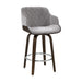 Artiss Velvet Bar Stool Swivel - Grey and Wood - Delldesign Living - Furniture > Bar Stools & Chairs - free-shipping