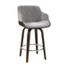 Artiss Velvet Bar Stool Swivel - Grey and Wood - Delldesign Living - Furniture > Bar Stools & Chairs - free-shipping