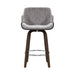 Artiss Velvet Bar Stool Swivel - Grey and Wood - Delldesign Living - Furniture > Bar Stools & Chairs - free-shipping