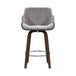 Artiss Velvet Bar Stool Swivel - Grey and Wood - Delldesign Living - Furniture > Bar Stools & Chairs - free-shipping