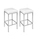 Artiss Set of 2 PU Leather Backless Bar Stools - White and Chrome - Delldesign Living - Furniture > Bar Stools & Chairs - free-shipping, hamptons