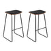 Artiss Set of 2 Backless PU Leather Bar Stools - Black and Wood - Delldesign Living - Furniture > Bar Stools & Chairs - free-shipping