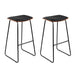 Artiss Set of 2 Backless PU Leather Bar Stools - Black and Wood - Delldesign Living - Furniture > Bar Stools & Chairs - free-shipping