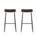 Artiss Set of 2 Backless PU Leather Bar Stools - Black and Wood - Delldesign Living - Furniture > Bar Stools & Chairs - free-shipping