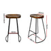 Artiss Set of 2 Backless Elm Wood Bar Stools 75cm - Black - Delldesign Living - Furniture > Bar Stools & Chairs - free-shipping