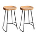 Artiss Set of 2 Elm Wood Backless Bar Stools 75cm - Black and Light Natural - Delldesign Living - Furniture > Bar Stools & Chairs - free-shipping