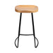 Artiss Set of 2 Elm Wood Backless Bar Stools 75cm - Black and Light Natural - Delldesign Living - Furniture > Bar Stools & Chairs - free-shipping