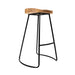 Artiss Set of 2 Elm Wood Backless Bar Stools 75cm - Black and Light Natural - Delldesign Living - Furniture > Bar Stools & Chairs - free-shipping