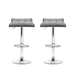 Artiss Set of 2 Fabric Bar Stools Swivel Bar Stools- Grey Chrome - Delldesign Living - Furniture > Bar Stools & Chairs - free-shipping